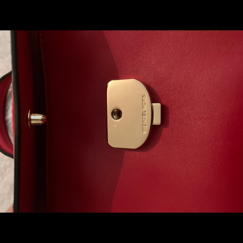 Michael Kors Red Mini Purse With Strap - Picture 5 of 9